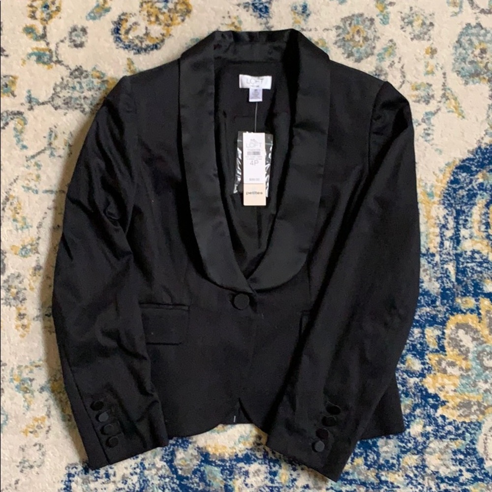 Loft black one button blazer NWT